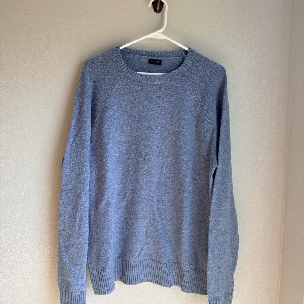 J. Crew Men's Sky Blue Wool Crewneck Sweater
